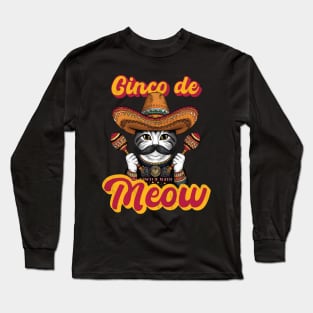 Cinco De Meow cinco de mayo cat lover Long Sleeve T-Shirt